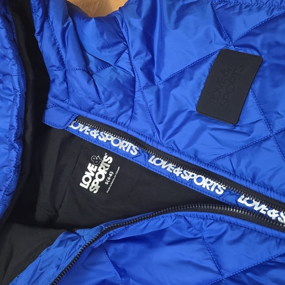 Love & Sports Quilted Vest with Hood Royal Blue Size S 4/6 - Picture 10 of 12